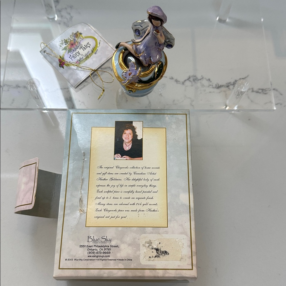 Clayworks 2003 Fairy Tales by Heather Goldminc Periwinkle Fairy trinket box Y2K - Picture 16 of 16